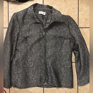 Alfred Dunner Black Patterned Women's Blazer